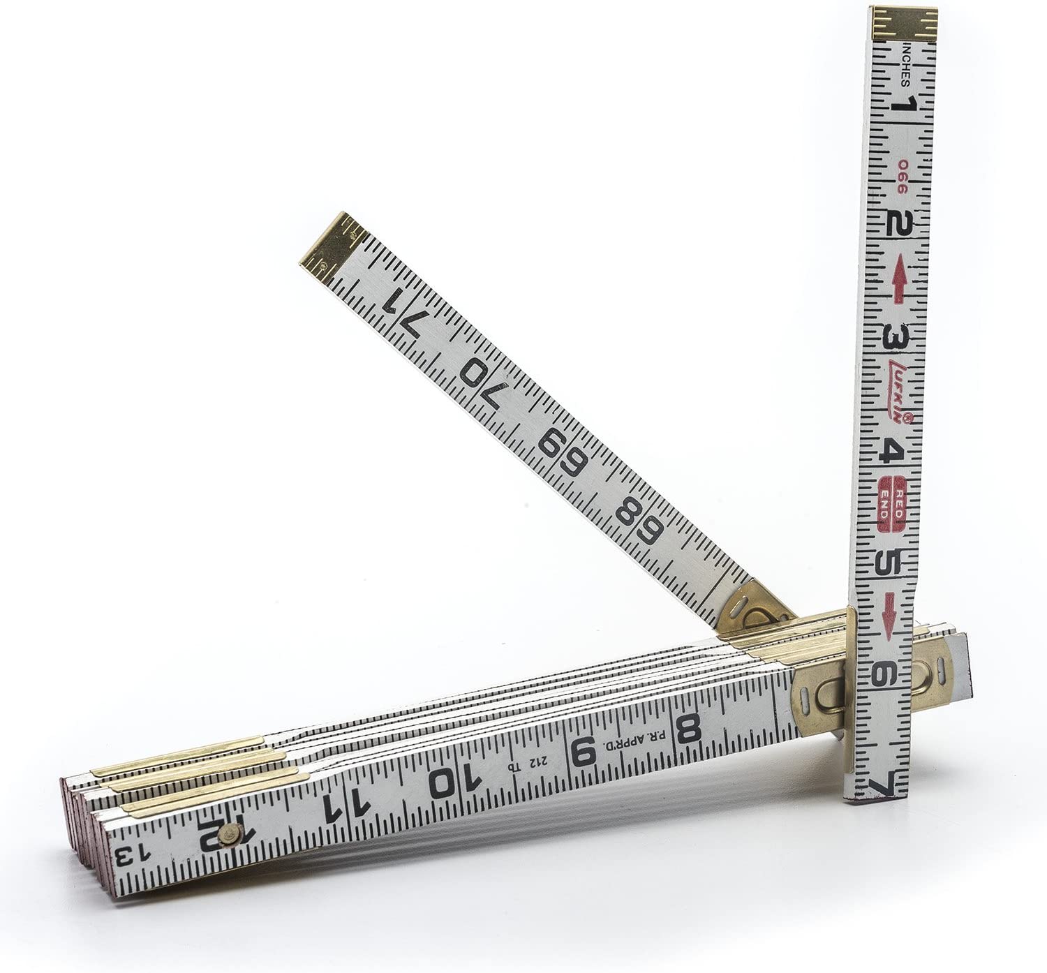Lufkin 5/8 in. x 6 ft. Wood Rule Fold Red End, 066SN