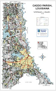 Caddo Parish Louisiana 2009 Plat Wall eMap