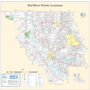 Red River Parish Louisiana 2011 Plat Wall Map