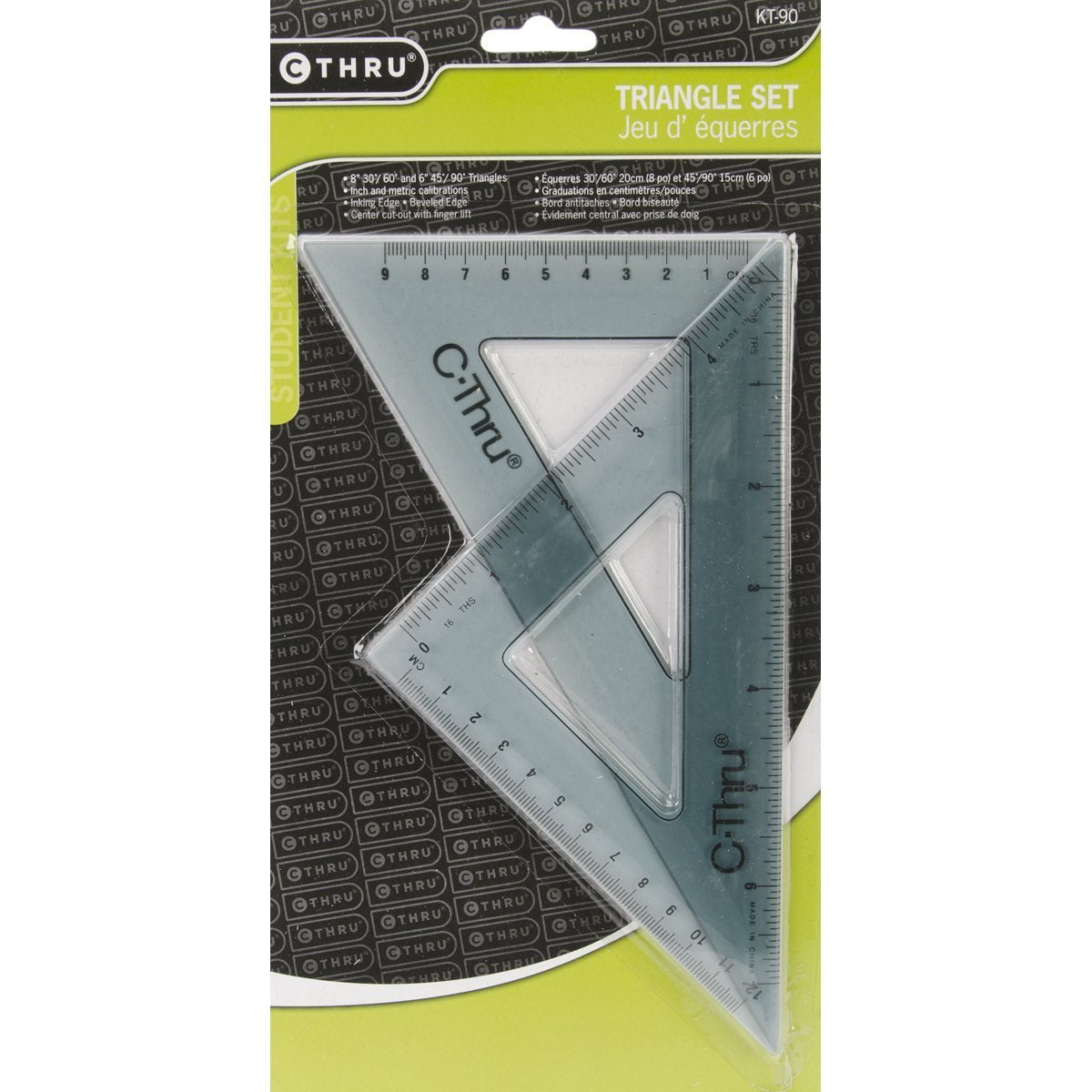 C-Thru KT-90 Plastic Triangle Set