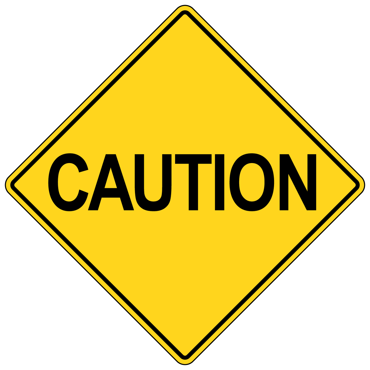 Warning/Caution/Stop Plastic Signs - 18" x 18"
