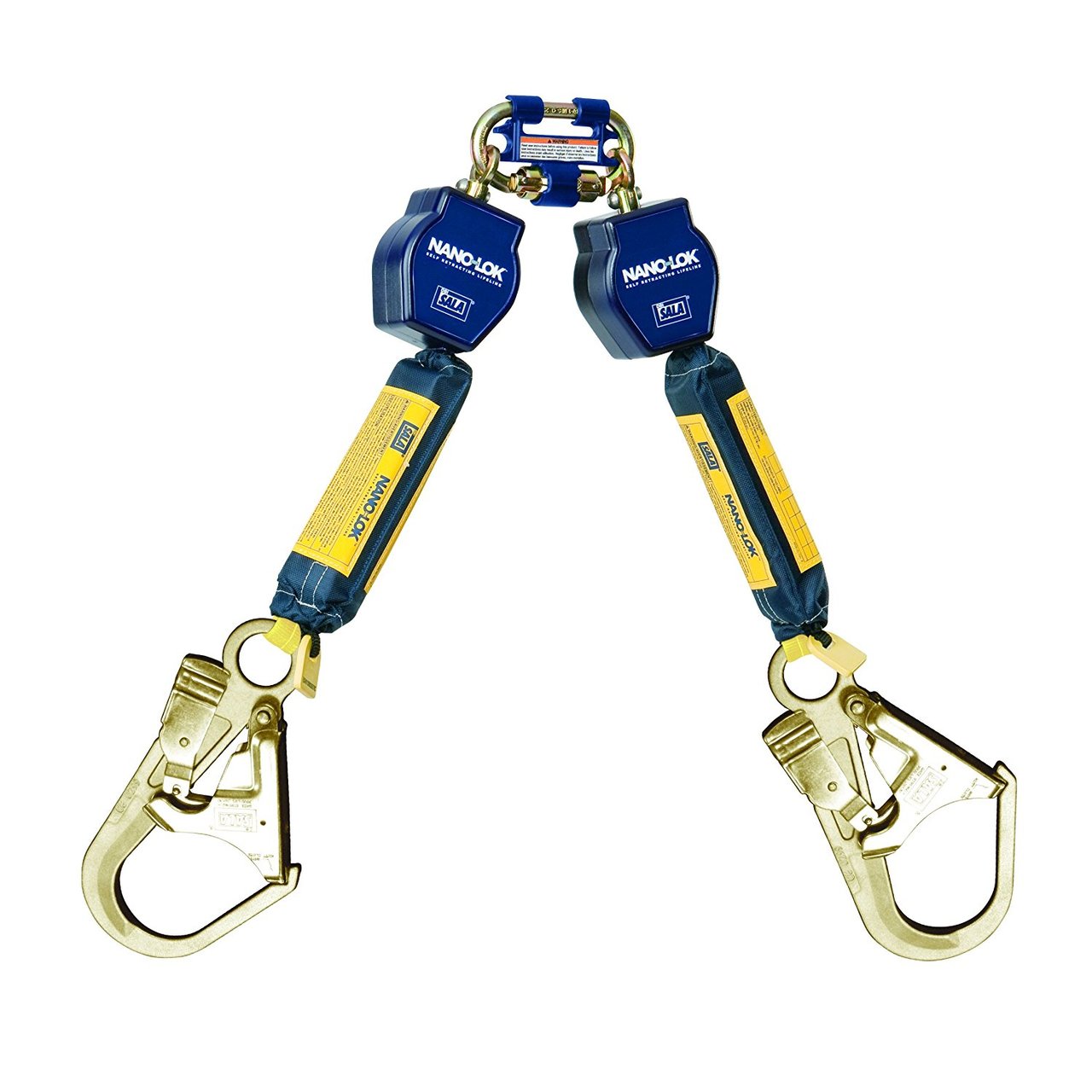 DBI-Sala Nano-Lok Twin Leg Quick Connect Self Retracting 6' Lifeline w/ Dynema Polyester Web