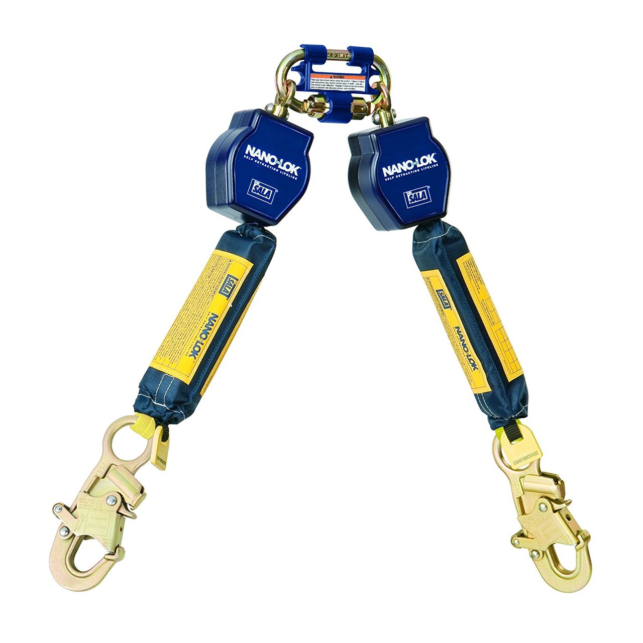 DBI-Sala Nano-Lok Twin Leg Quick Connect Self Retracting 6' Lifeline w/ Dynema Polyester Web