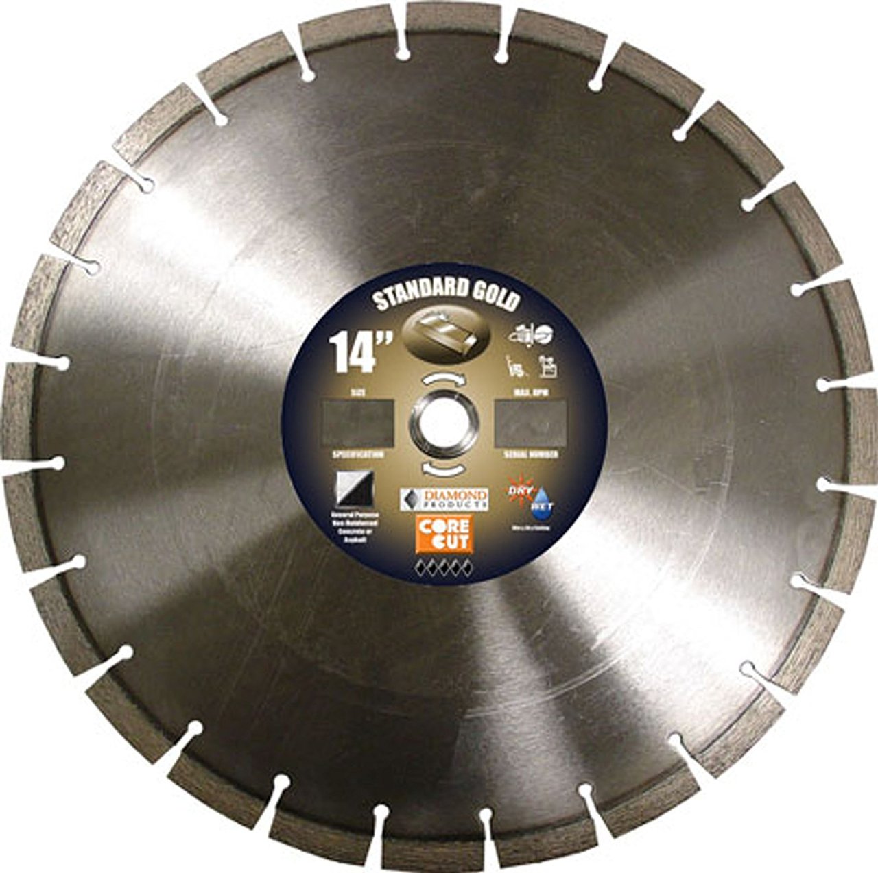 Diamond 14" x 1/8" Standard Gold High Speed Blade, 57720