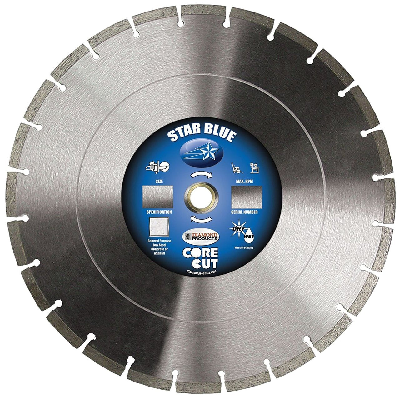 Diamond 14" x 1/8" Star Blue High Speed Blade, 85261
