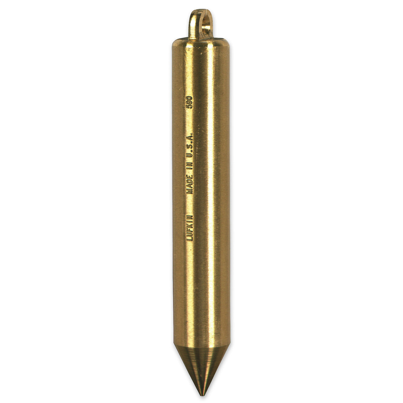 Lufkin 590 Plumb Bob, 20 oz Plumb Bob, Solid Brass Inage, Cylindrical Shape