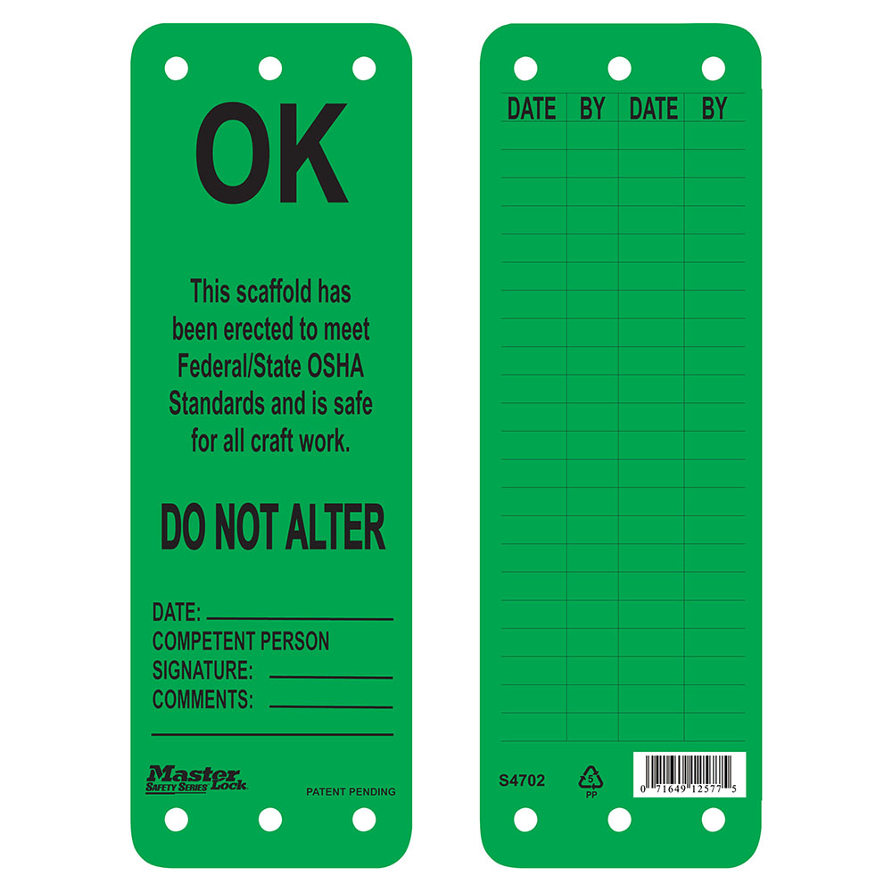 Master Lock Guardian Extreme Scaffold Tags