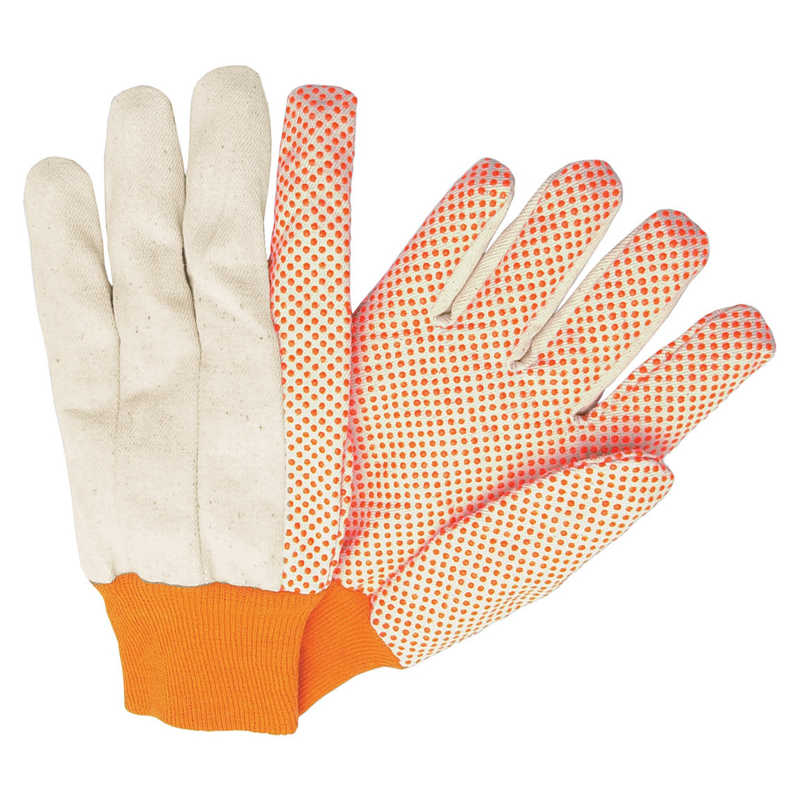 Memphis Dotted Canvas Gloves Medium Weight Cotton, Knit Wrist, 8800 & 8800B