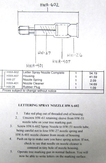 Lettering Nozzle Assembly, Nel-Spot