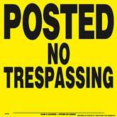 Posted No Trespassing Posted Signs - Yellow Plastic - Pack of 25