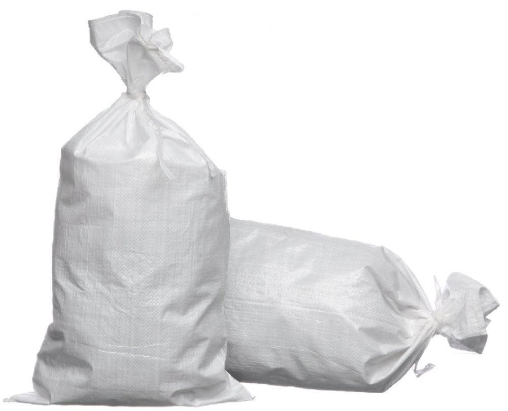 Empty White Sandbag with Tie, 100A