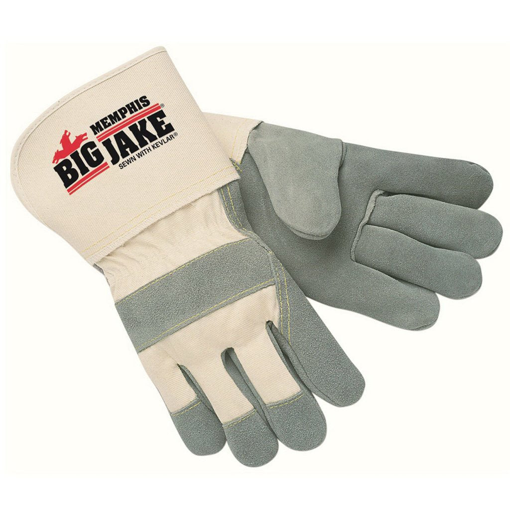 Memphis Big Jake Leather Palm Gloves, 4.5" Gauntlet Cuffs, 1710