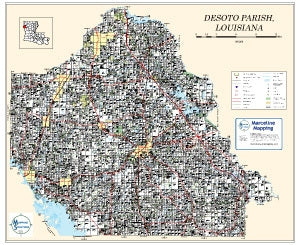Desoto Parish Louisiana 2010 Landowner Digital Wall Map, WME-Desoto