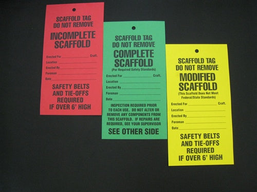 Scaffold Tags, Pack of 20