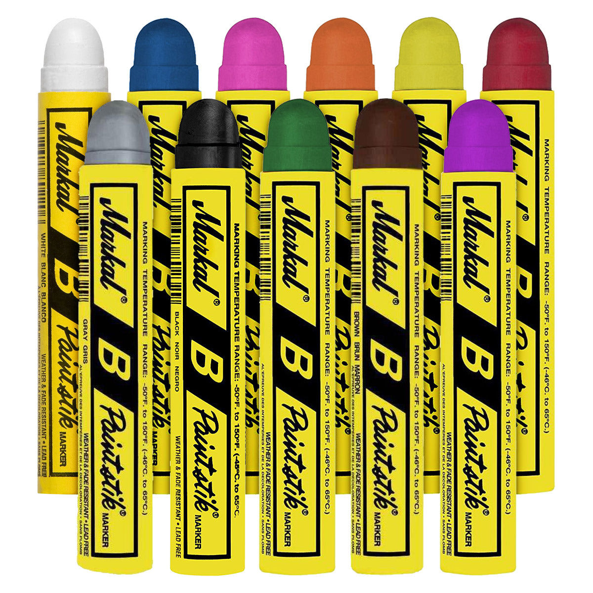 Markal Pro-Ex Lumber Crayon, 1/2 Hex Tip, Yellow, 12/box