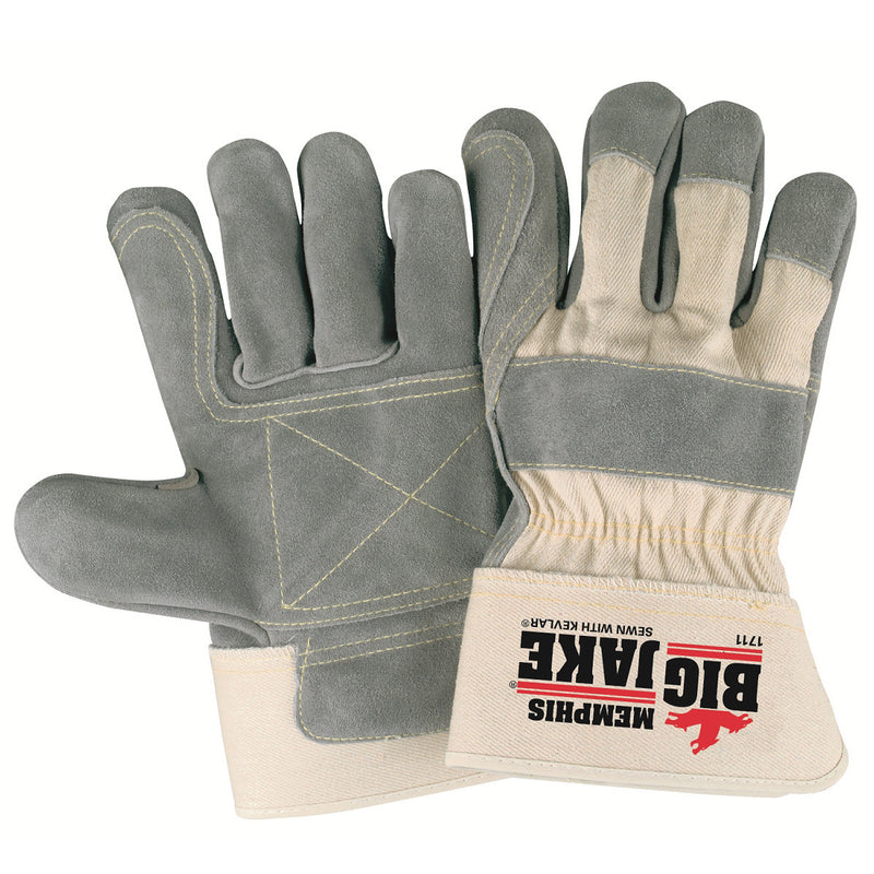 Memphis Big Jake Double Leather Palm Gloves, 2.75" Safety Cuffs, 1711