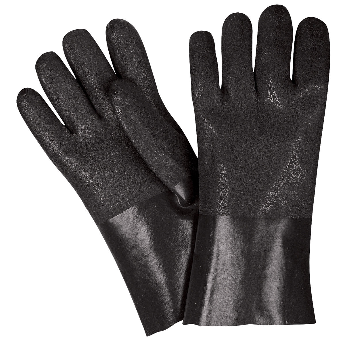 Memphis Double Dipped PVC Coated Jersey Lined Gloves, 12" - 14" Gauntlet
