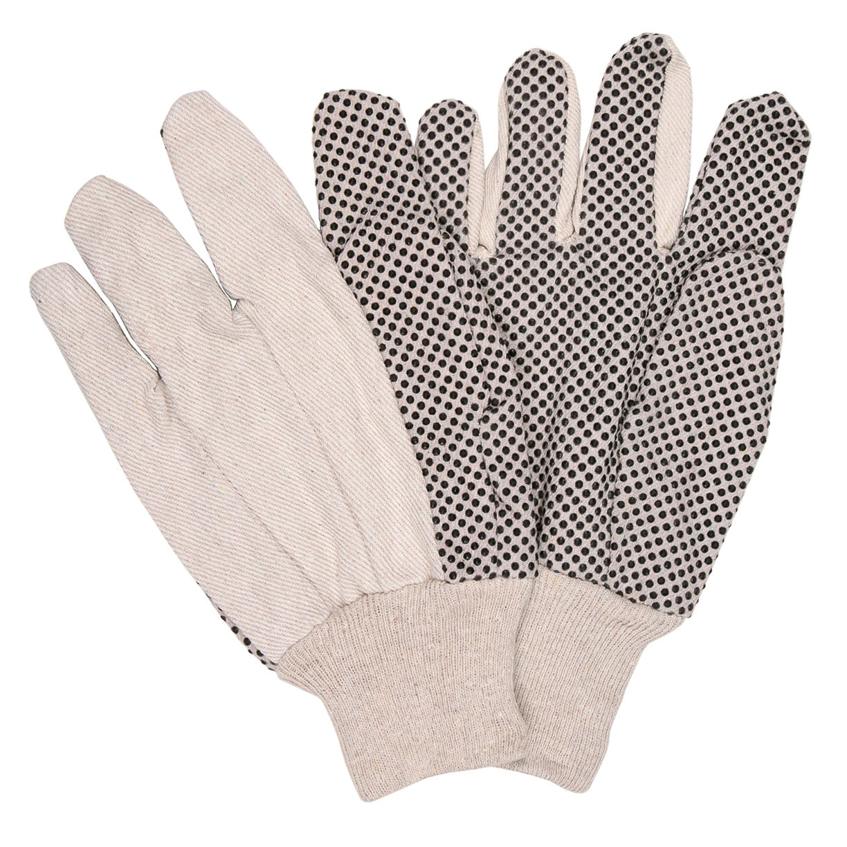 Memphis Dotted Canvas Gloves Medium Weight Cotton, Knit Wrist, 8800 & 8800B