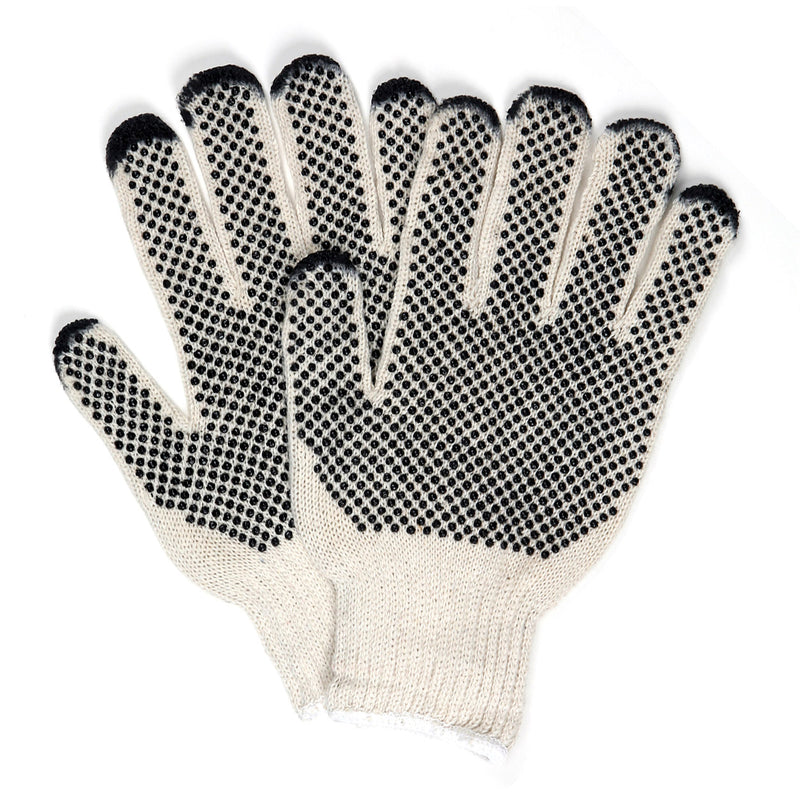 Memphis Two Sided PVC Dotted String Knit Gloves (12 per Box), 9667-L