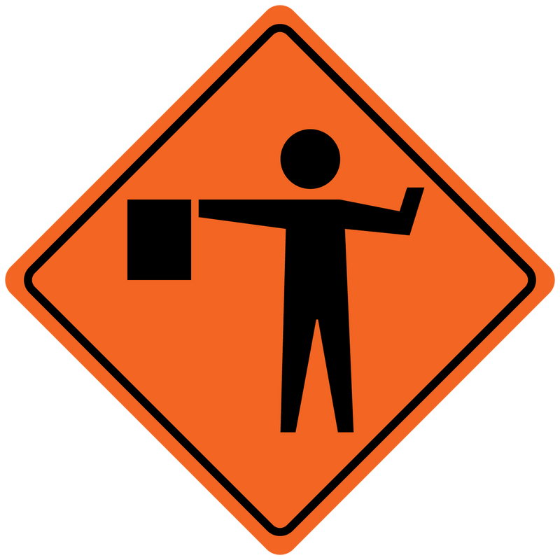 36" x 36" Mesh Safety Signs, w/ Ribs