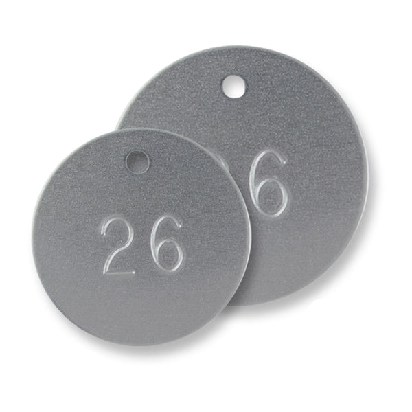 Numbered Round Aluminum Tags 1 1/4"
