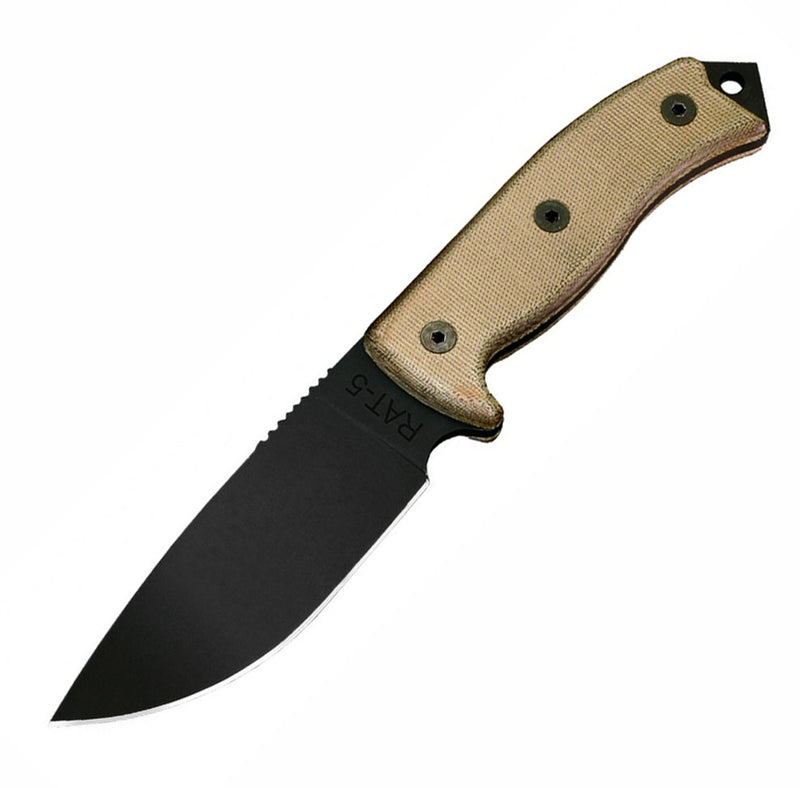 Ontario RAT-5 Fixed Blade Knife, 1095 Steel