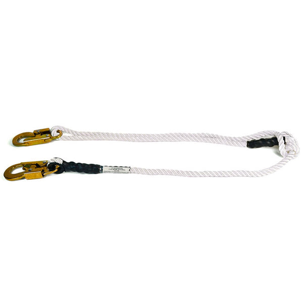 Pelican Rope Double Braid Adjustable Safety Lanyard w/ 1/2" Polyester Rope