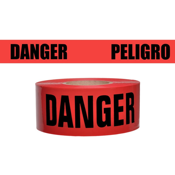 Presco Red Danger Peligro Barricade Tape 7 mil - BR357R174