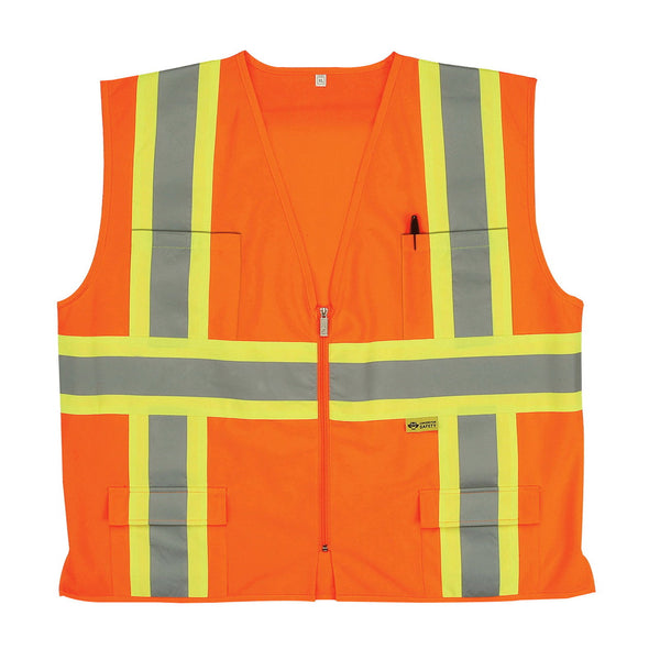 2W International Class II Safety Vest, Hi-Viz Orange, M7038C-2