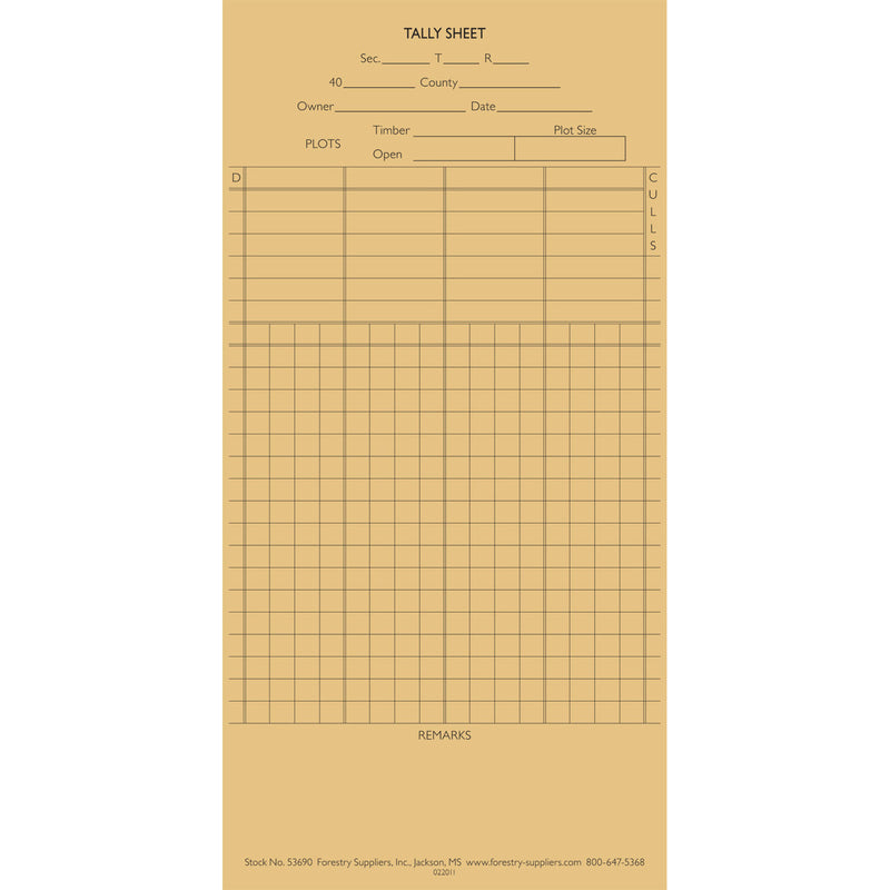 Four Species Timber Tally Card (100/pk) | CSP Forestry